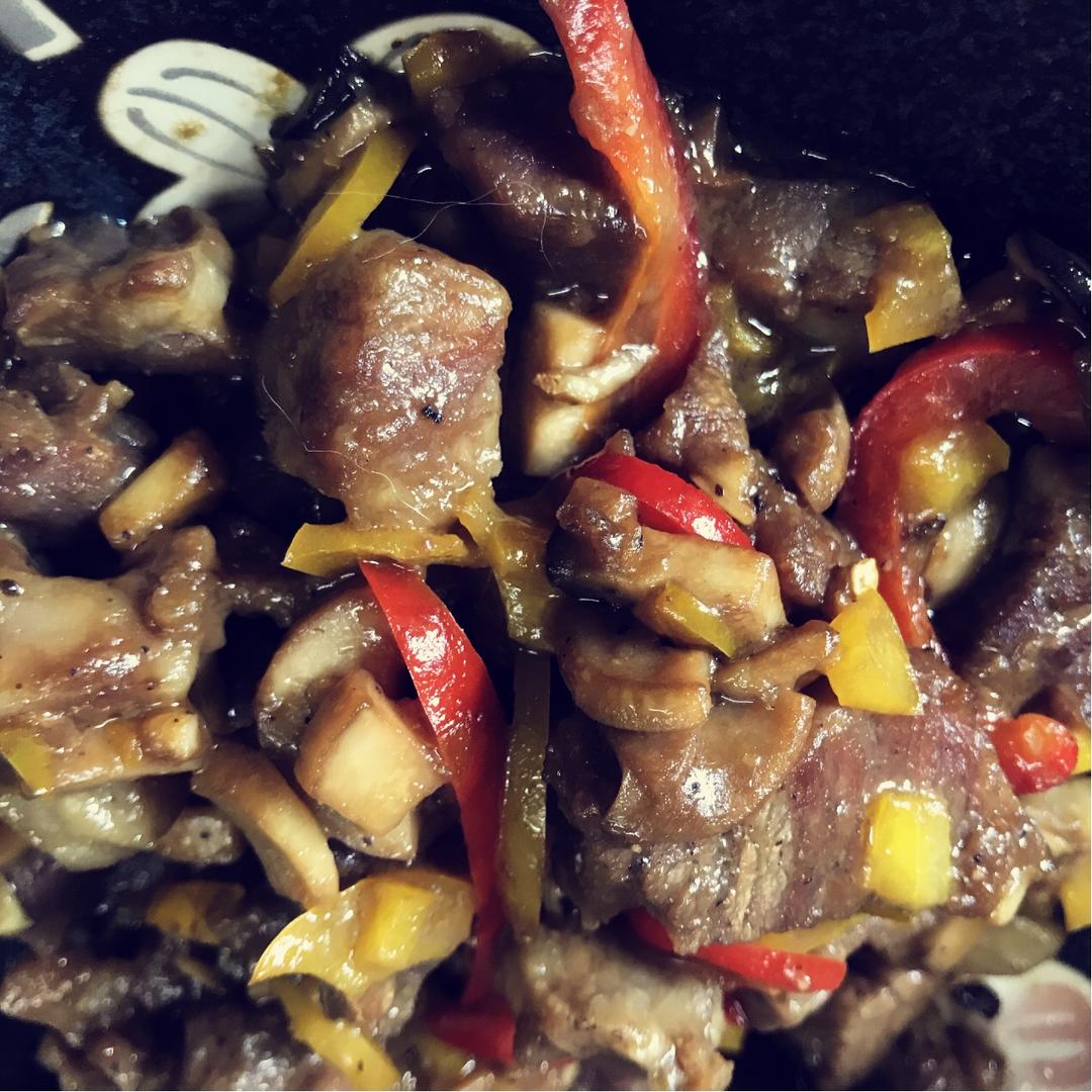 家常菜~杏鲍菇烧牛肉粒