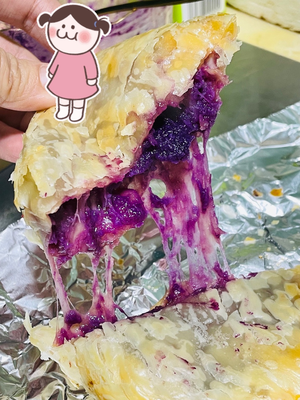 🍠超简单的拉丝紫薯芝士饼
（空气炸锅版）的做法