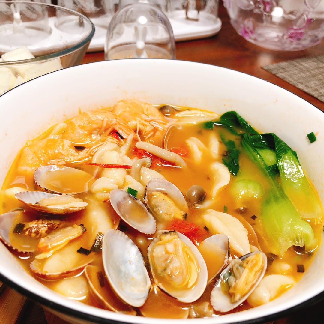 张小呵做的海鲜面疙瘩