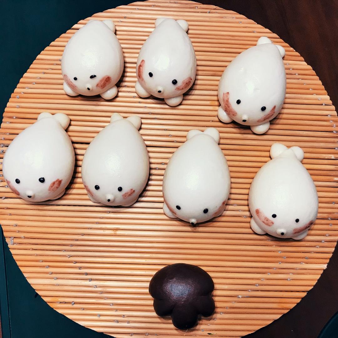 饱含忧郁气质的丸子做的小海豹馒头(2)