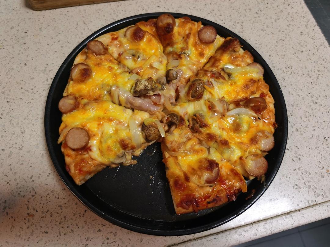 🍕单手披萨｜卡卡爸·教小白｜第一张披萨