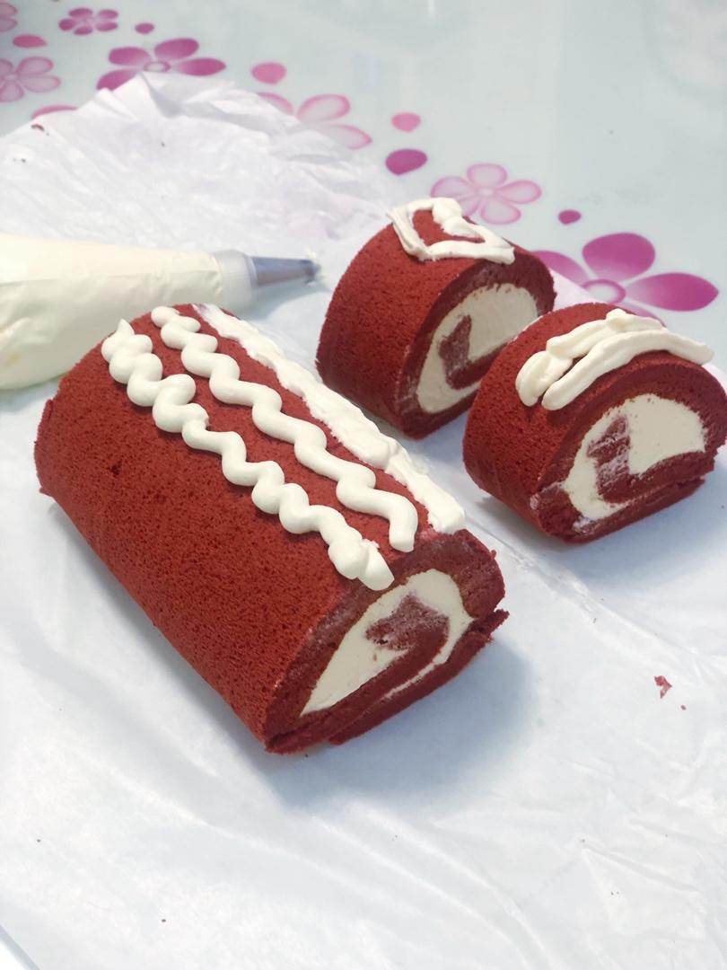 红丝绒蛋糕卷（完美毛巾底）