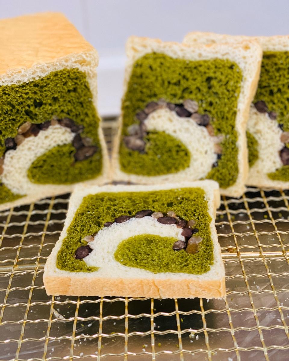 抹茶蜜豆吐司