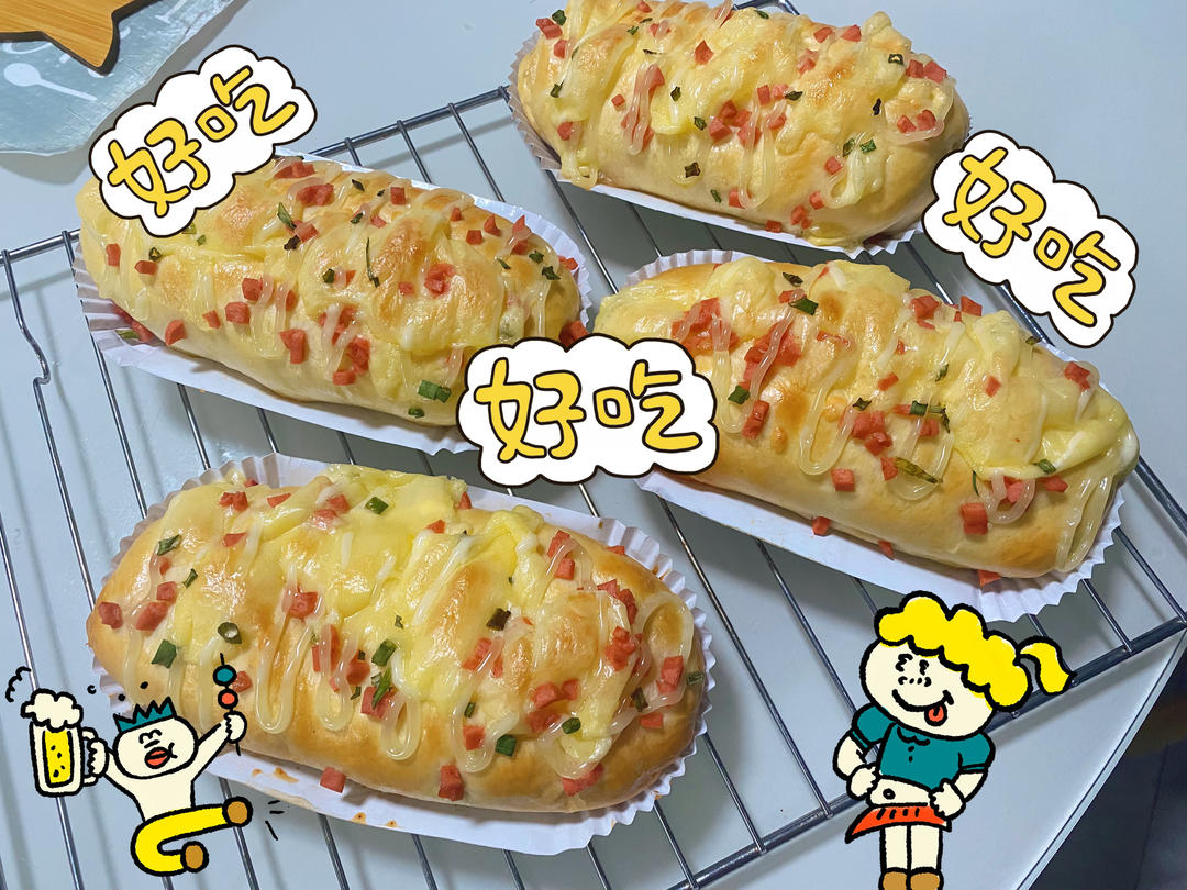 波兰种肉松香葱芝士面包