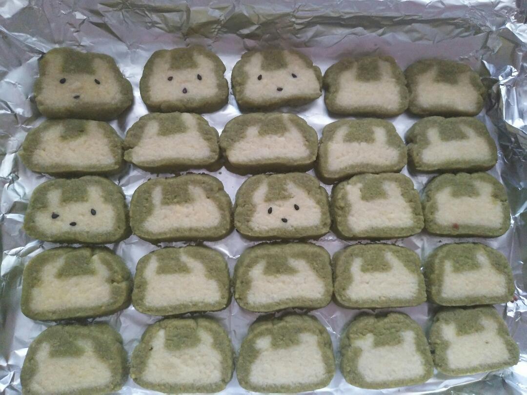 抹茶兔兔曲奇（比熊猫简单！超详细实物图+超良心手绘图）