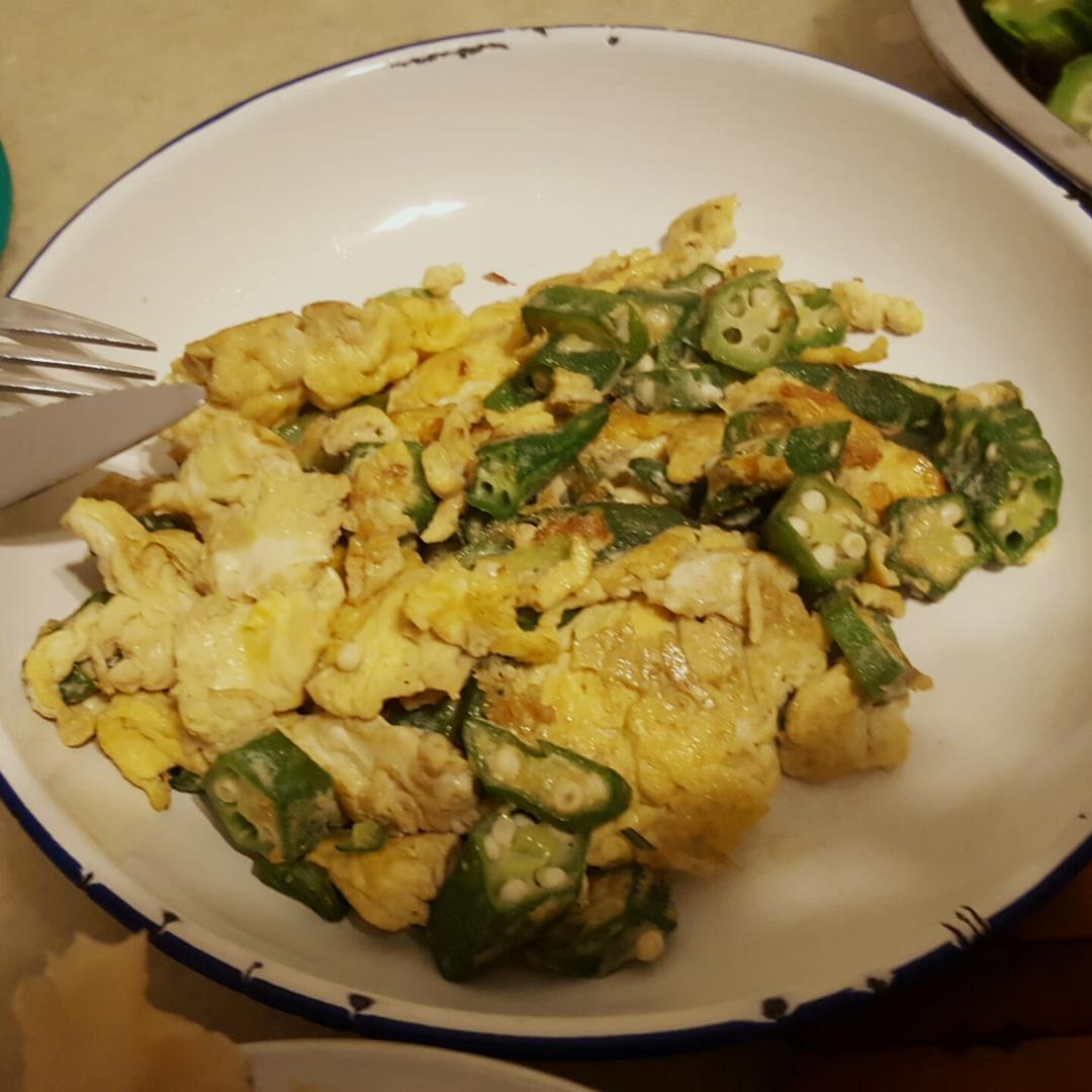 秋葵炒鸡蛋