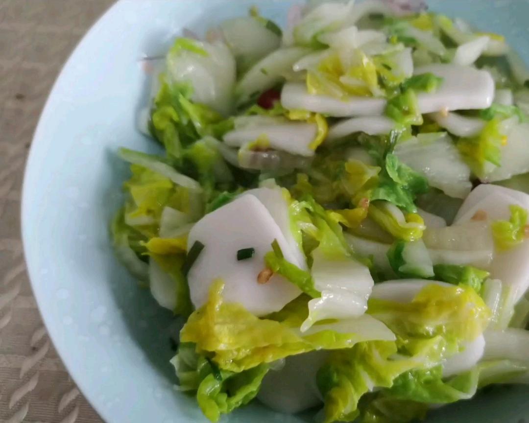 白菜炒年糕的做法