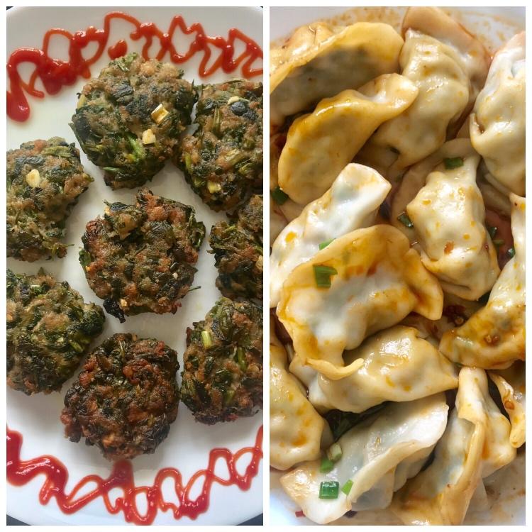 空心菜猪肉钟水饺/可乐饼