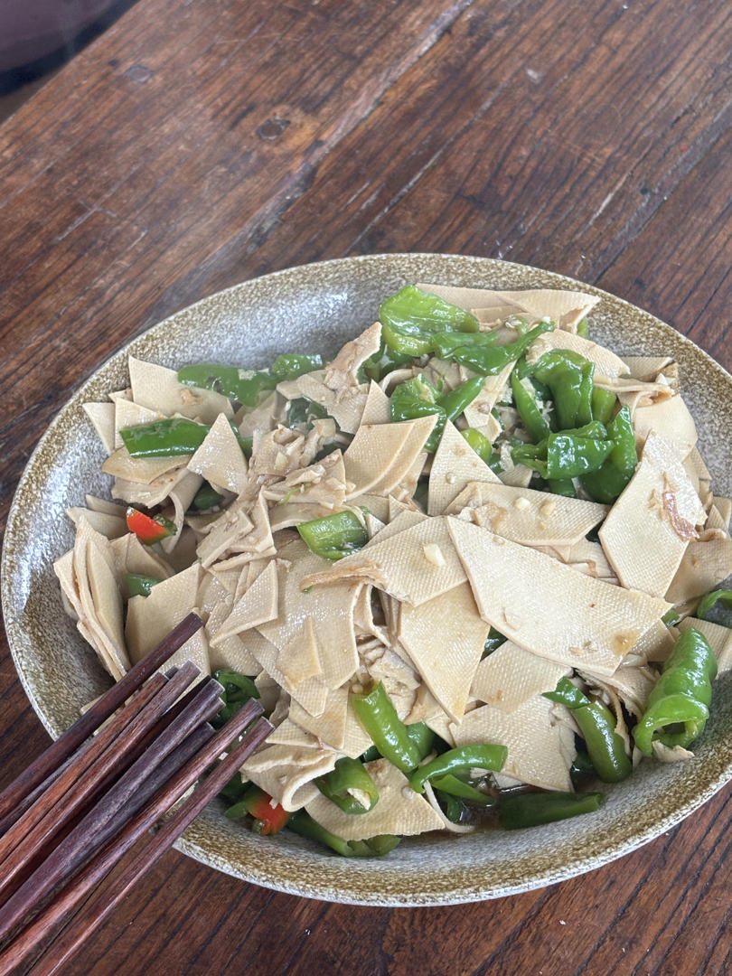不用厨艺的尖椒干豆腐