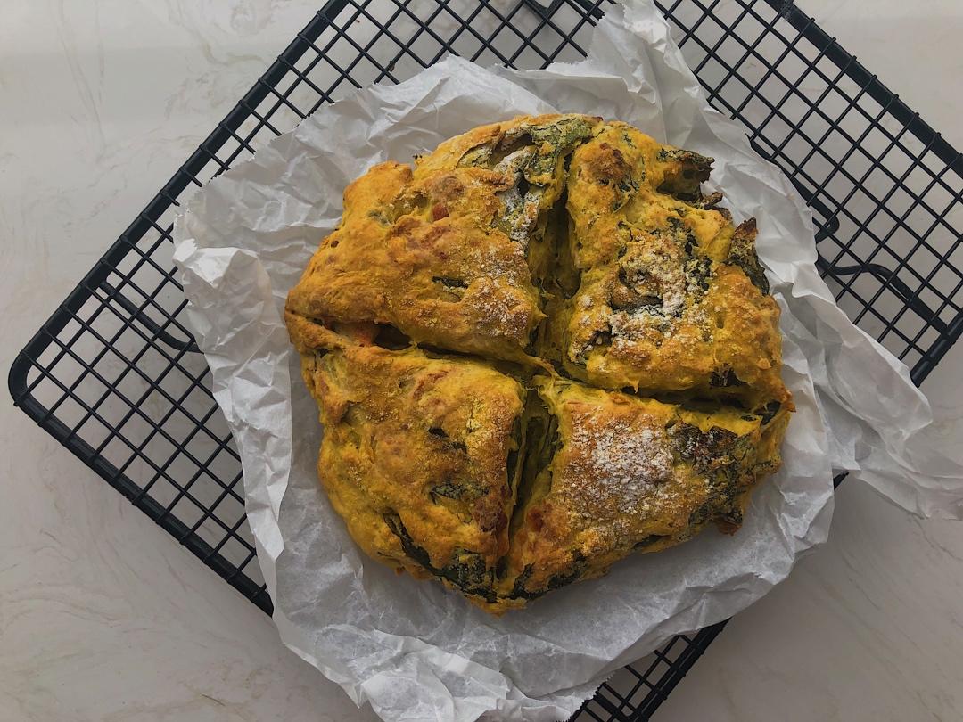 菠菜南瓜奶酪丹波面包丨健康·烘焙