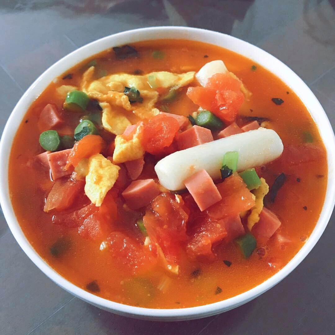 番茄汤年糕