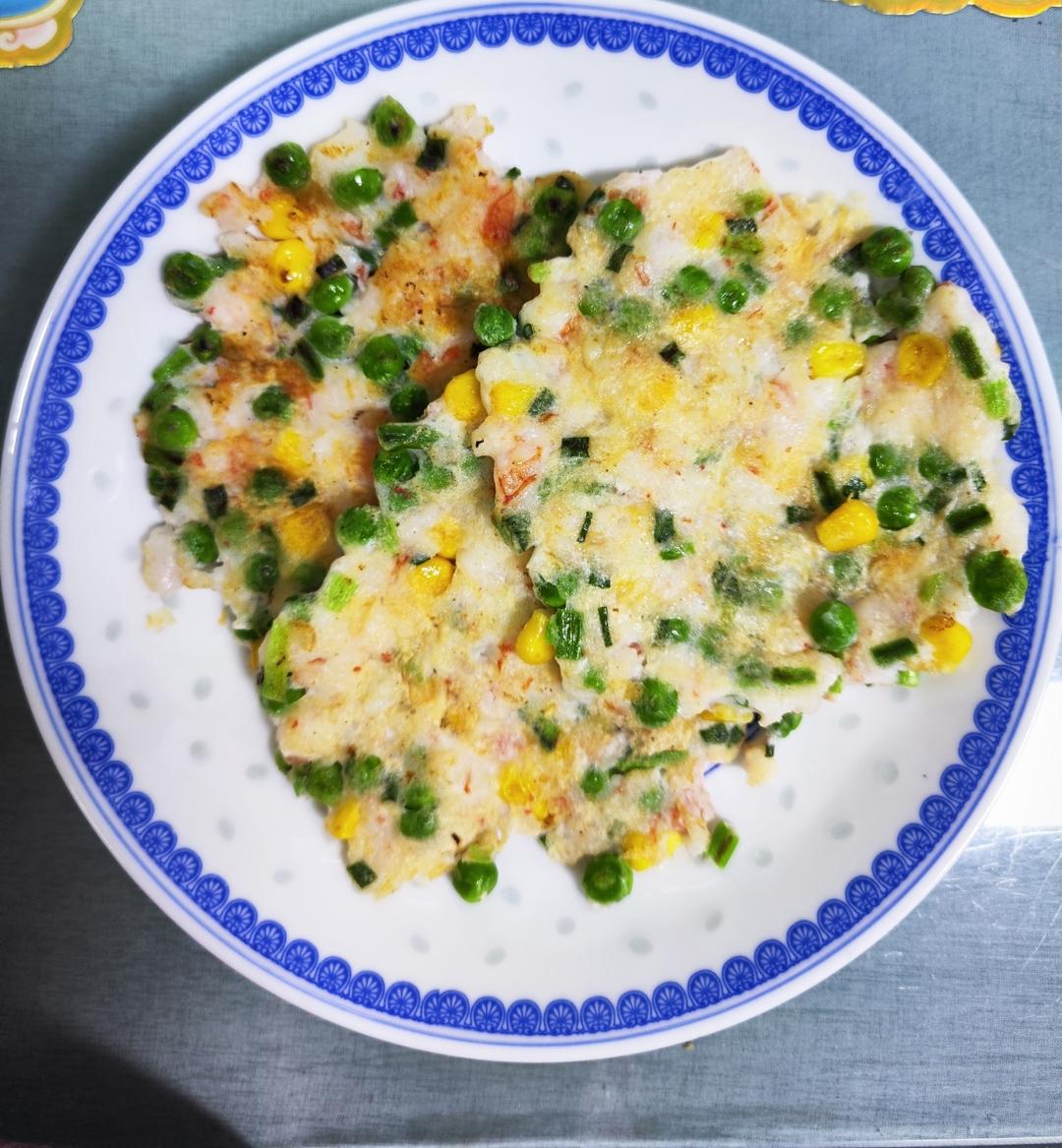 【女儿极力推荐】虾饼颗粒感玉米粒胡萝卜丁早餐搭档满口虾肉健身减脂蛋白质