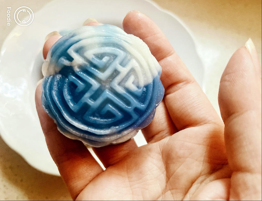 免蒸免烤㊙️简单易学丨超美青花瓷冰皮月饼