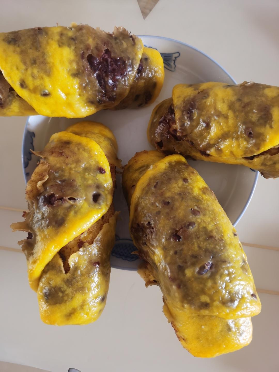 美味南瓜红豆卷，好看又好吃