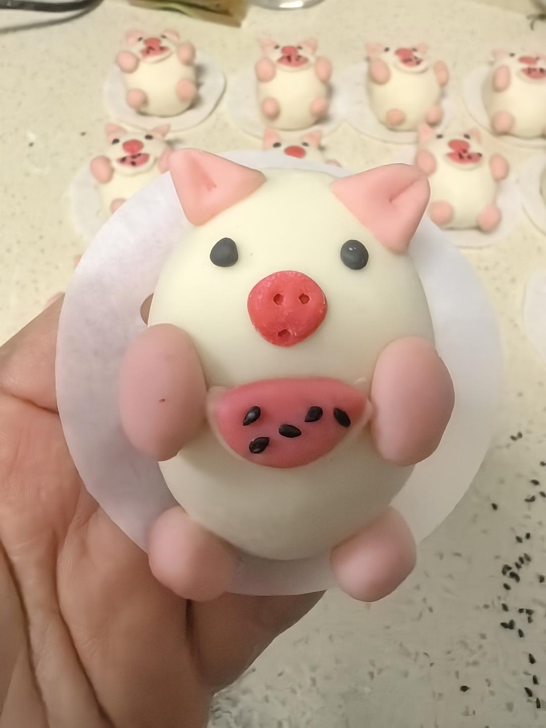 西瓜小猪(原创)卡通馒头