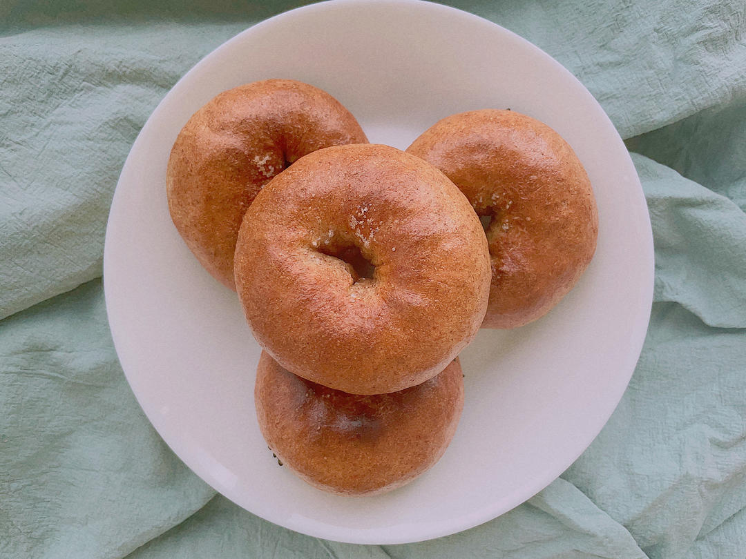 奶盐芝麻贝果🥯超香der～超快手～发酵时间短～超好吃😋