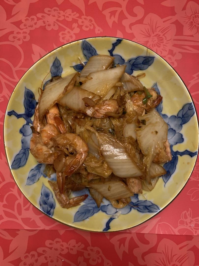 大虾炒白菜