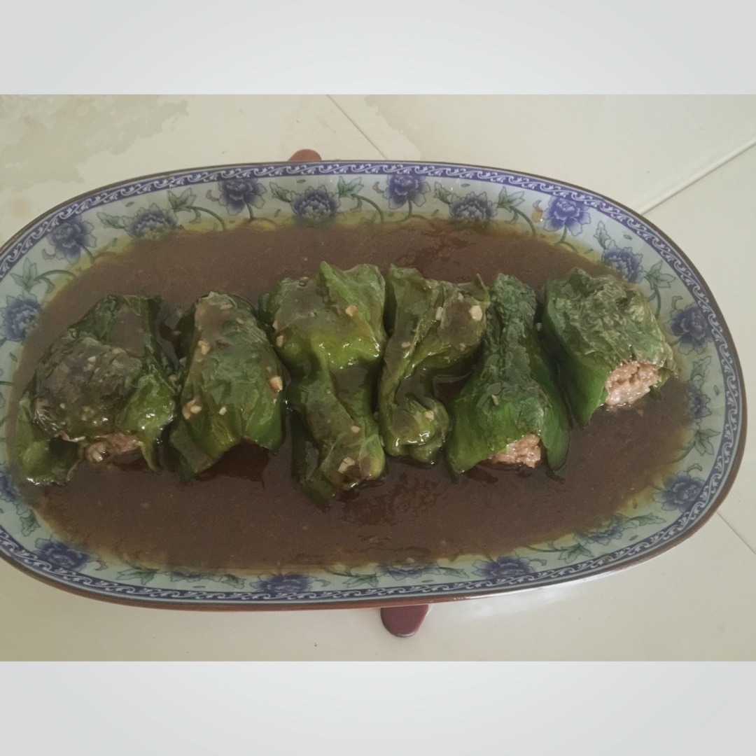 肉馅辣椒-新手下厨 stuffed Chili pepper