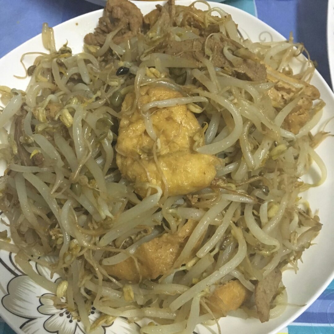 油豆腐炒豆芽