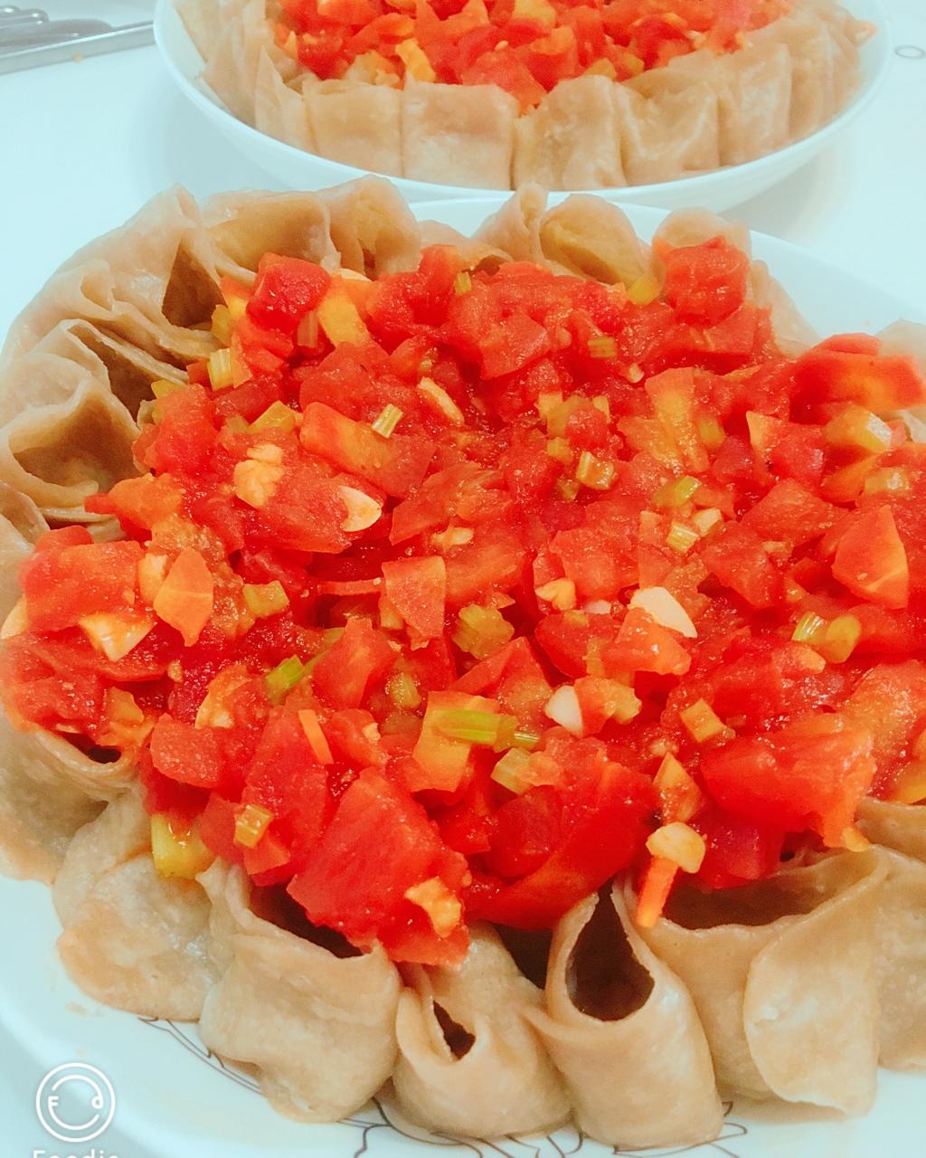 仿西贝莜面村番茄莜面窝窝（栲栳栳）