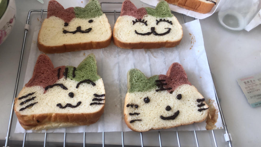 网红 猫咪猫头吐司面包