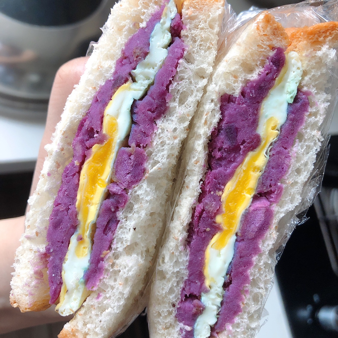 紫薯鸡蛋三明治（学生党减脂）