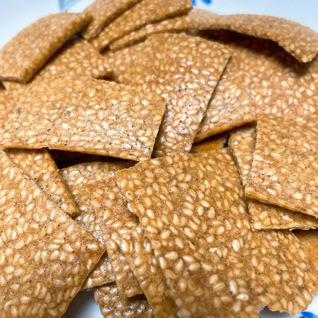 芝麻薄脆饼干，一步操作，超级简单