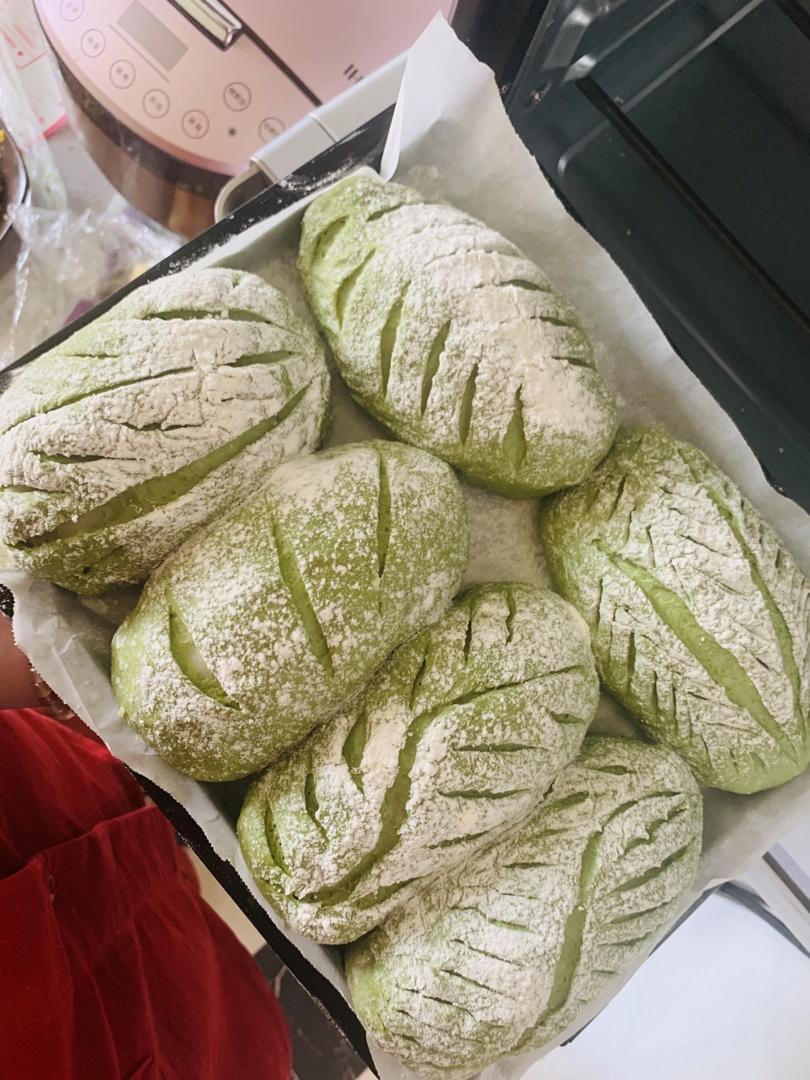 馅料超多超满足的抹茶麻薯软欧包