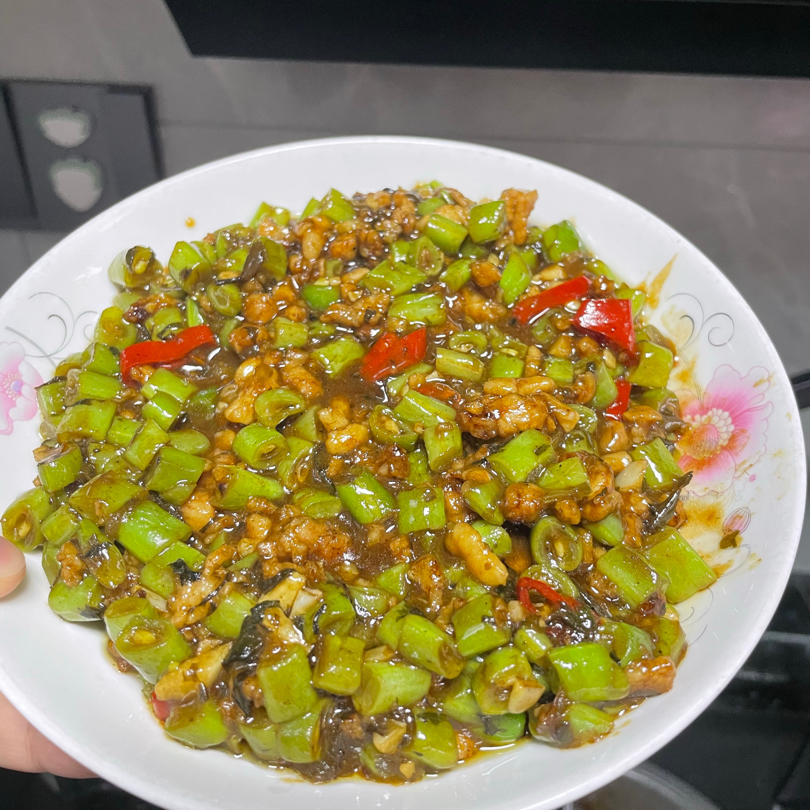 肉沫豆角下饭菜
