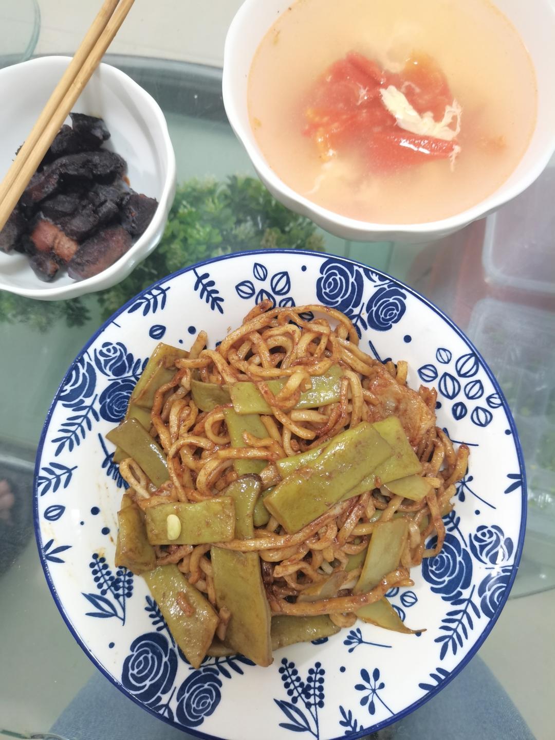 地道老北京扁豆焖面 豆角焖面 太好吃小心吃撑哦