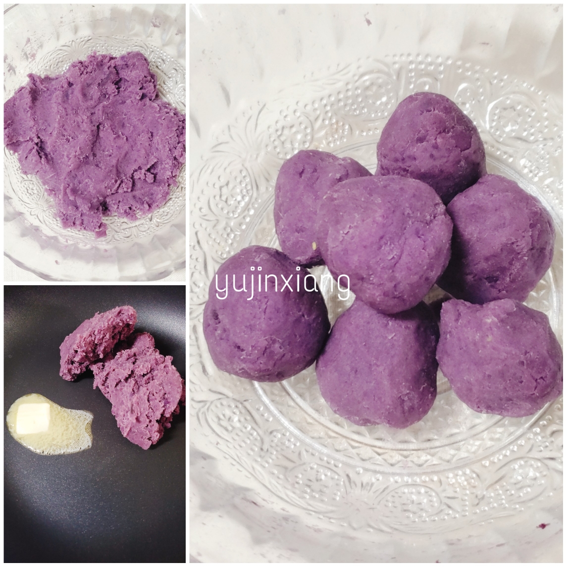 🔥吃不腻的南瓜紫薯饼（不油炸.不放糖.软糯美味）的做法 步骤3