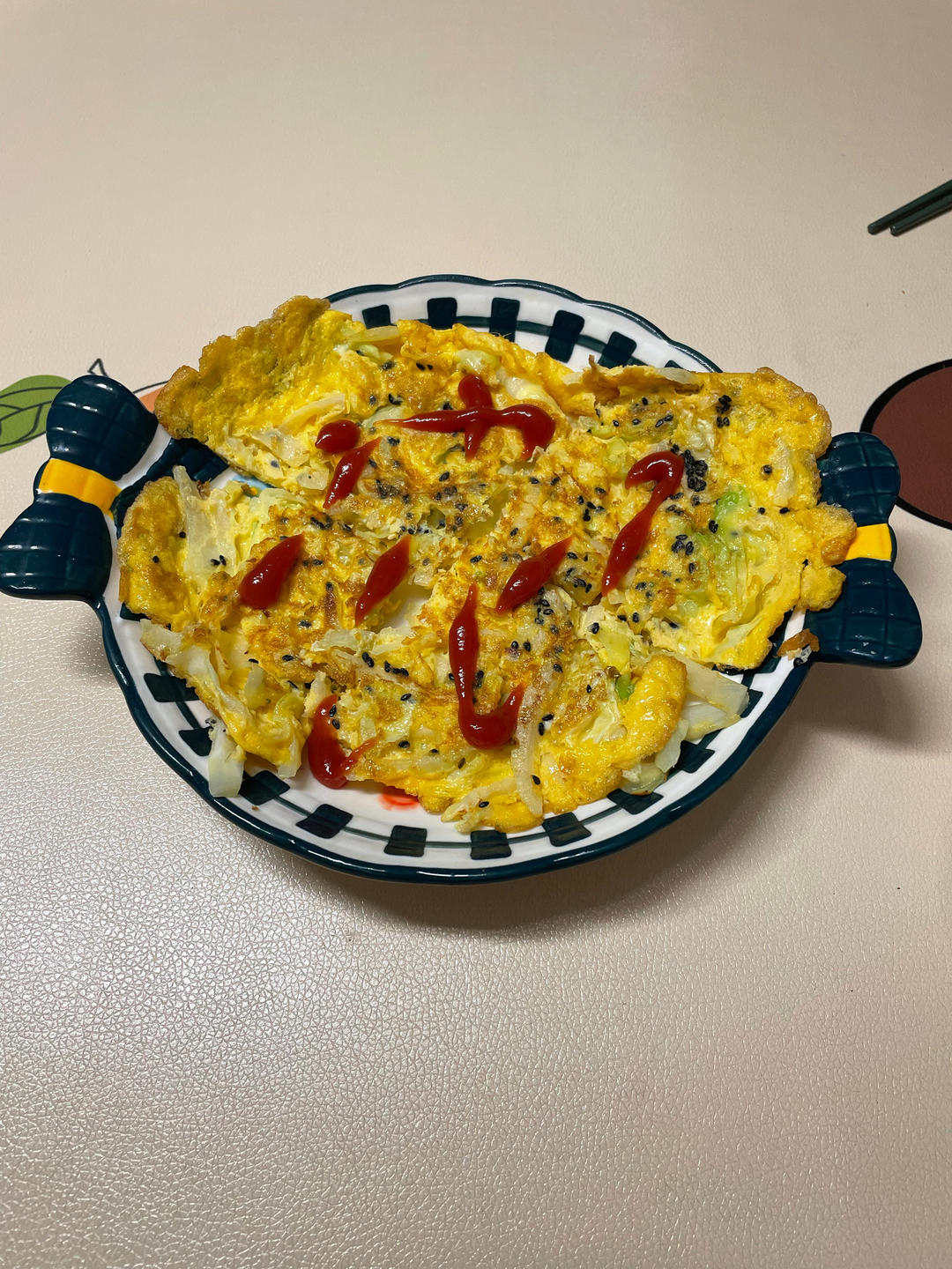 小清新早餐之卷心菜蛋饼