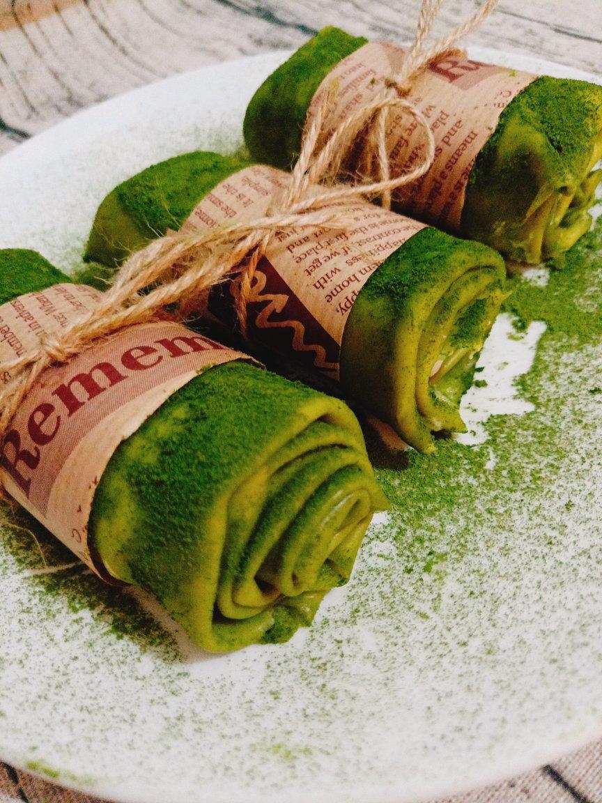 网红食谱│抹茶毛巾卷