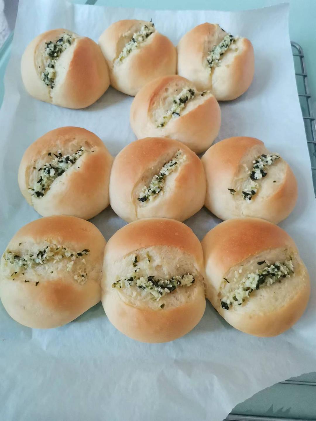 一次发酵，满屋飘香巨好吃的蒜香面包