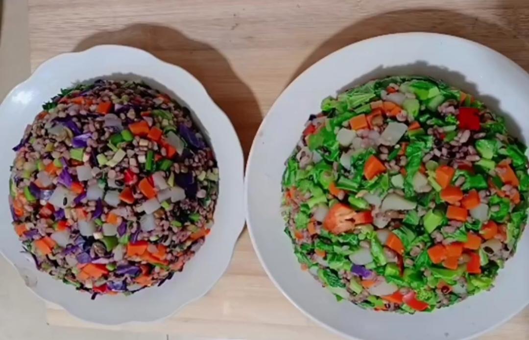 0难度|不放油|菜炒饭的做法