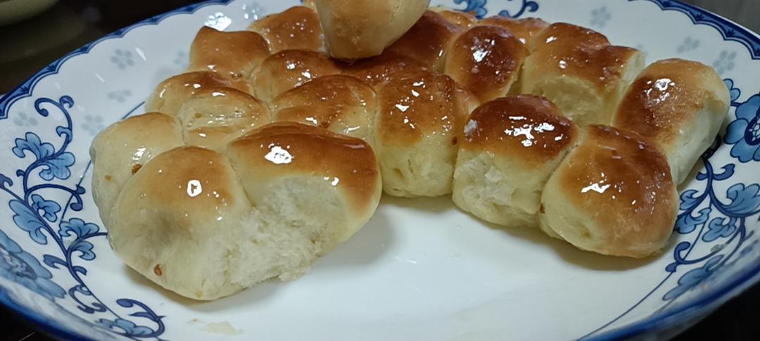 空气炸锅气泡面包！一次成功，不用揉面！