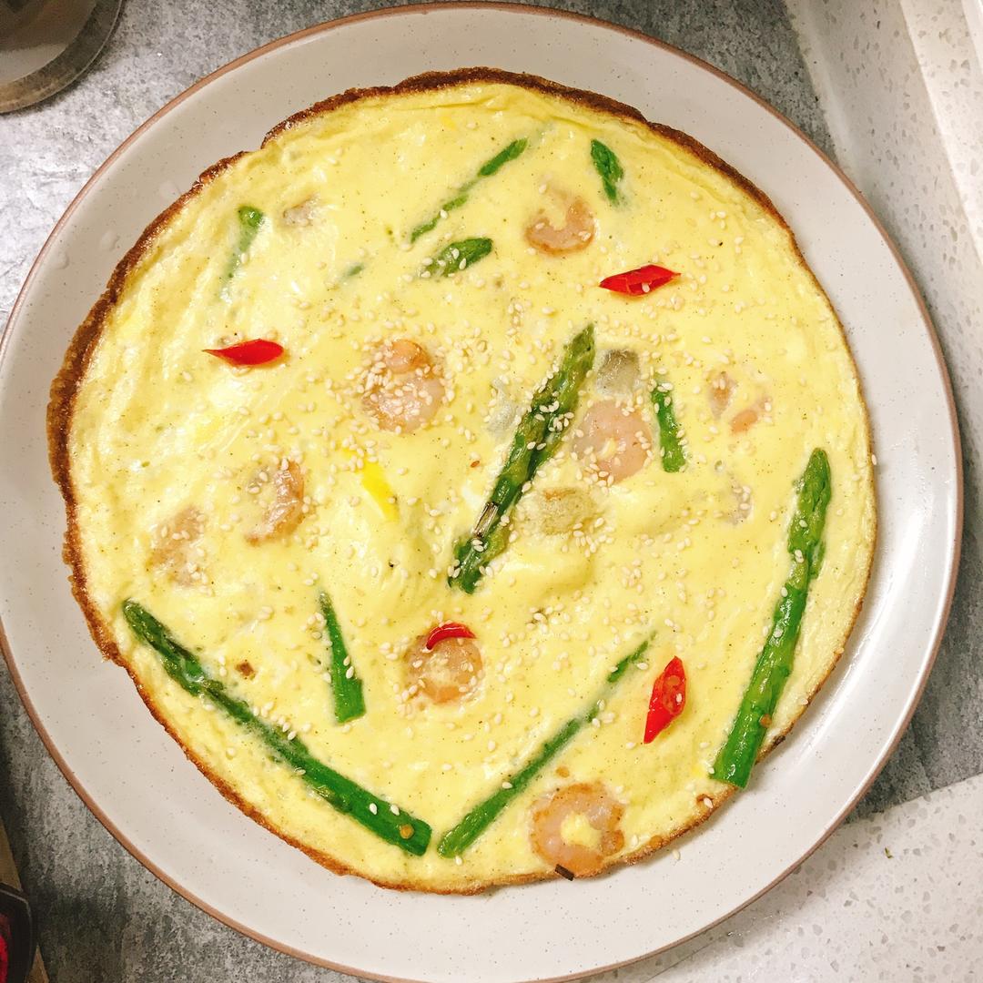 芦笋虾仁早餐蛋饼