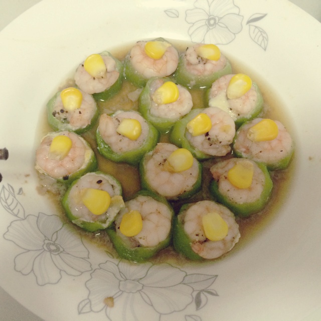 清蒸丝瓜虾仁