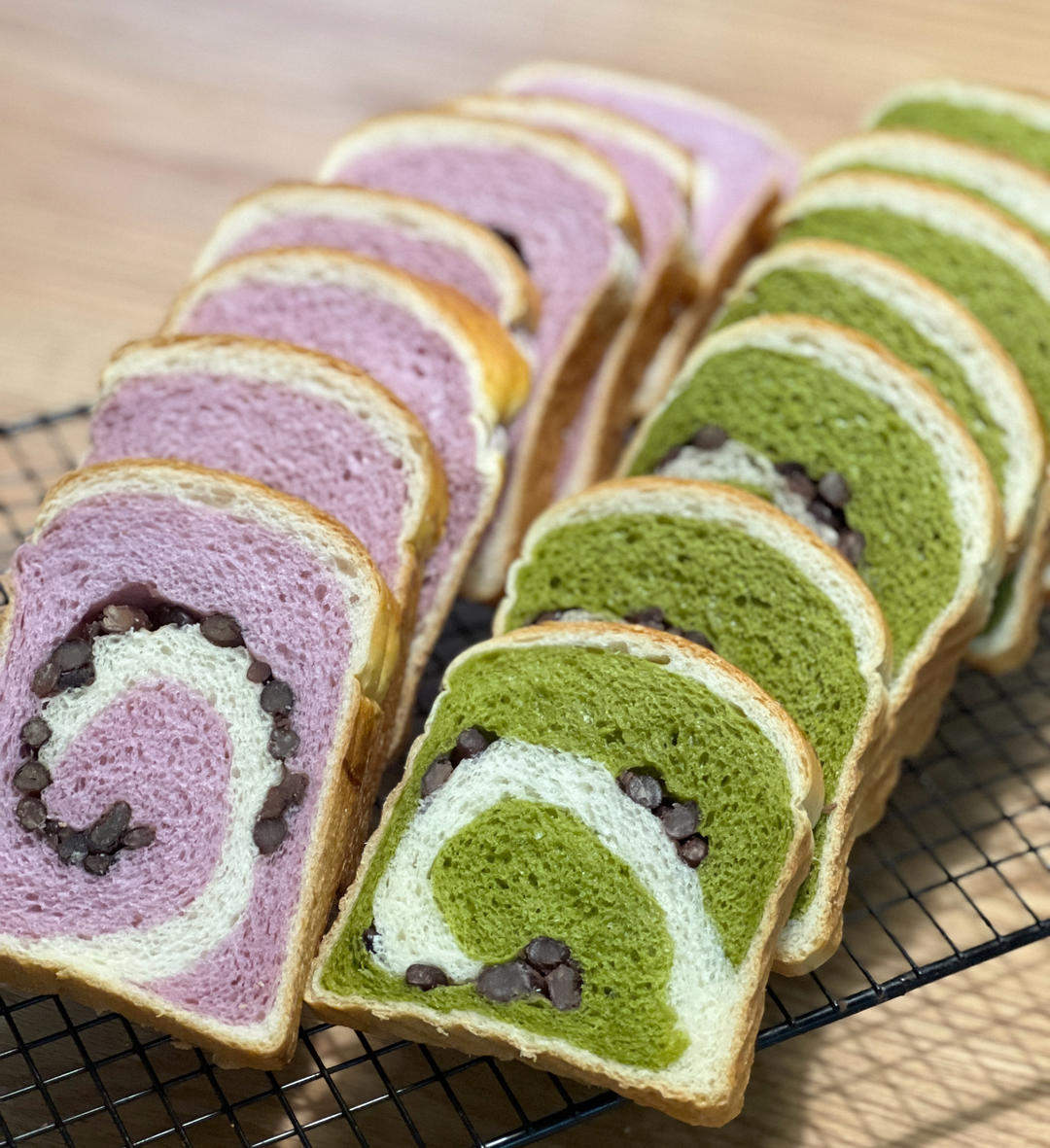 蜜豆抹茶双色吐司（波兰种）