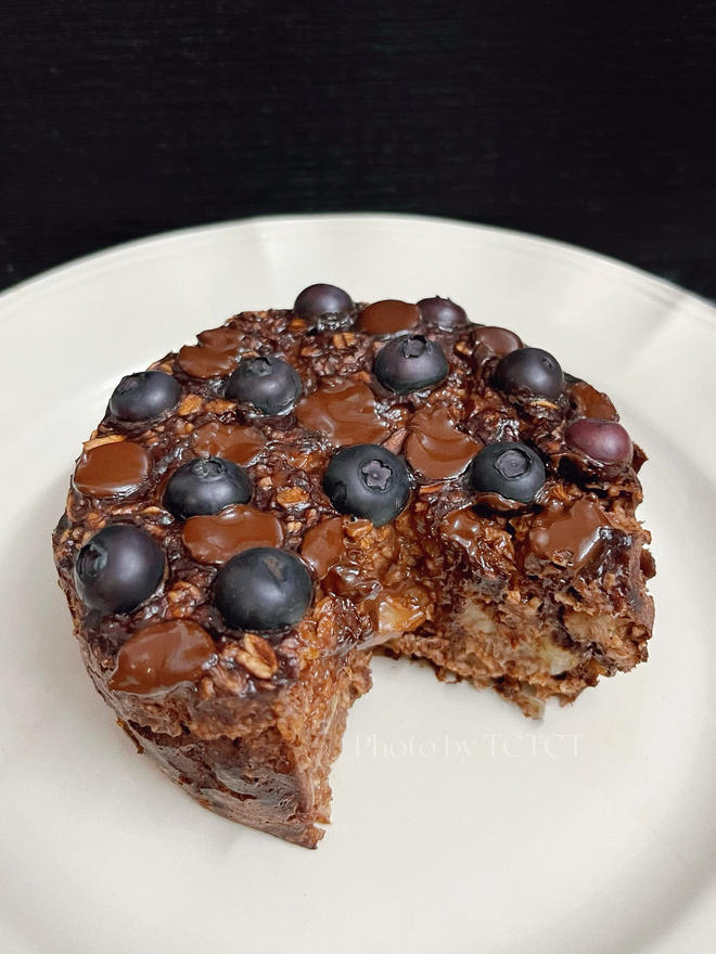 蓝莓燕麦蛋糕0糖油0面粉减脂期解馋甜品的做法