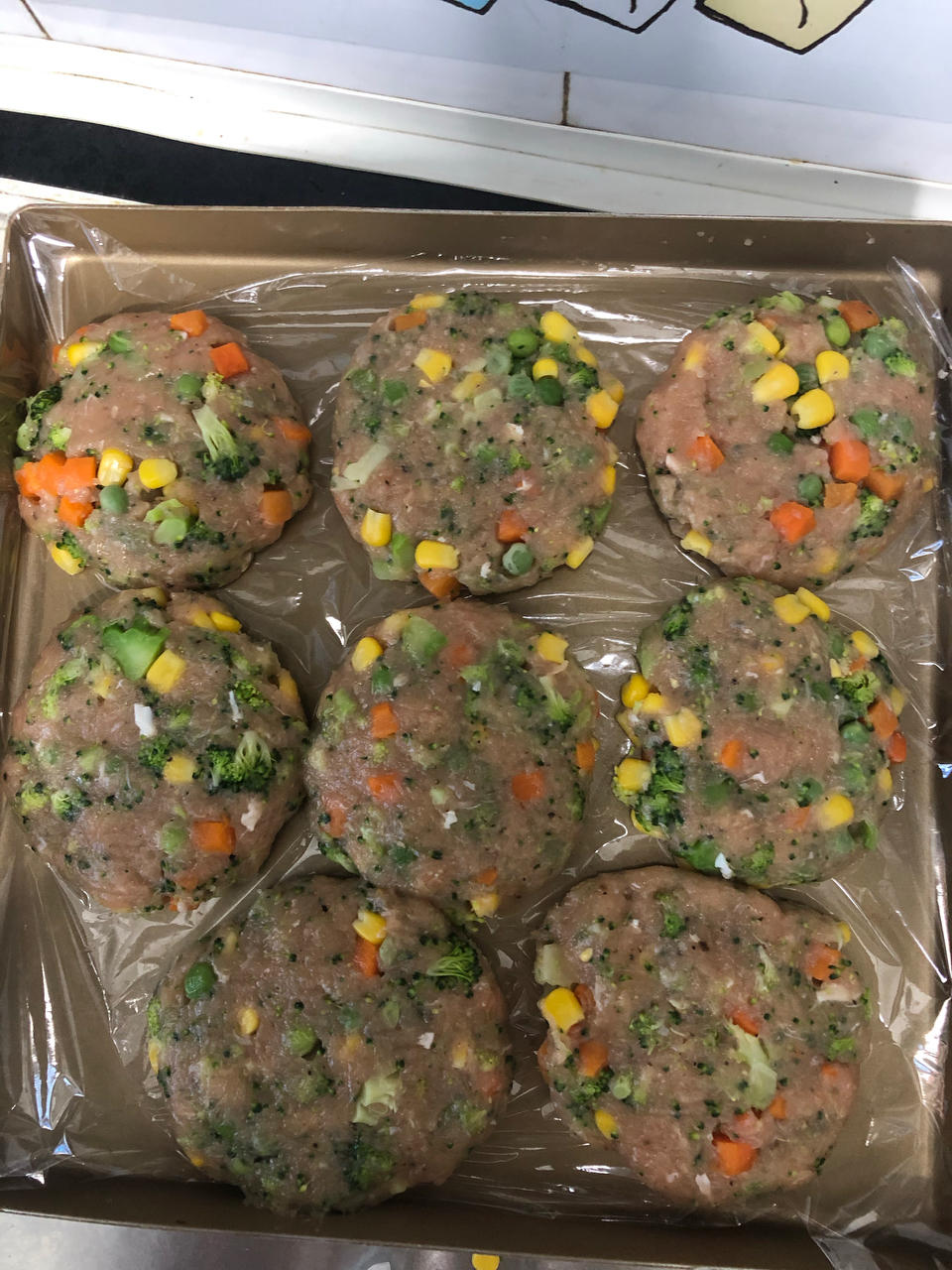 鸡肉蔬菜饼 冷冻汉堡🍔肉饼  无油无糖无面粉淀粉
