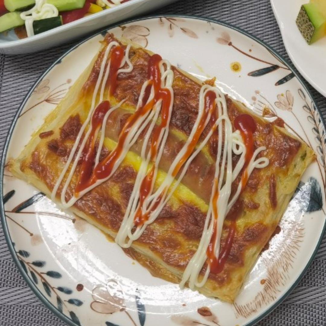手抓饼花样吃法(五)丹麦火腿酥