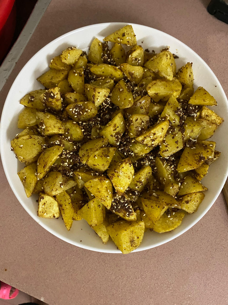 超级简单的香辣孜然煎土豆块