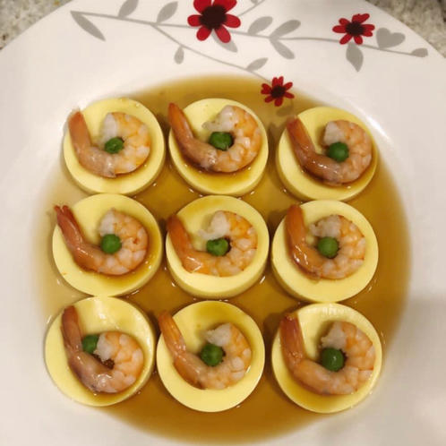 玉子豆腐 蒜茸蒸虾