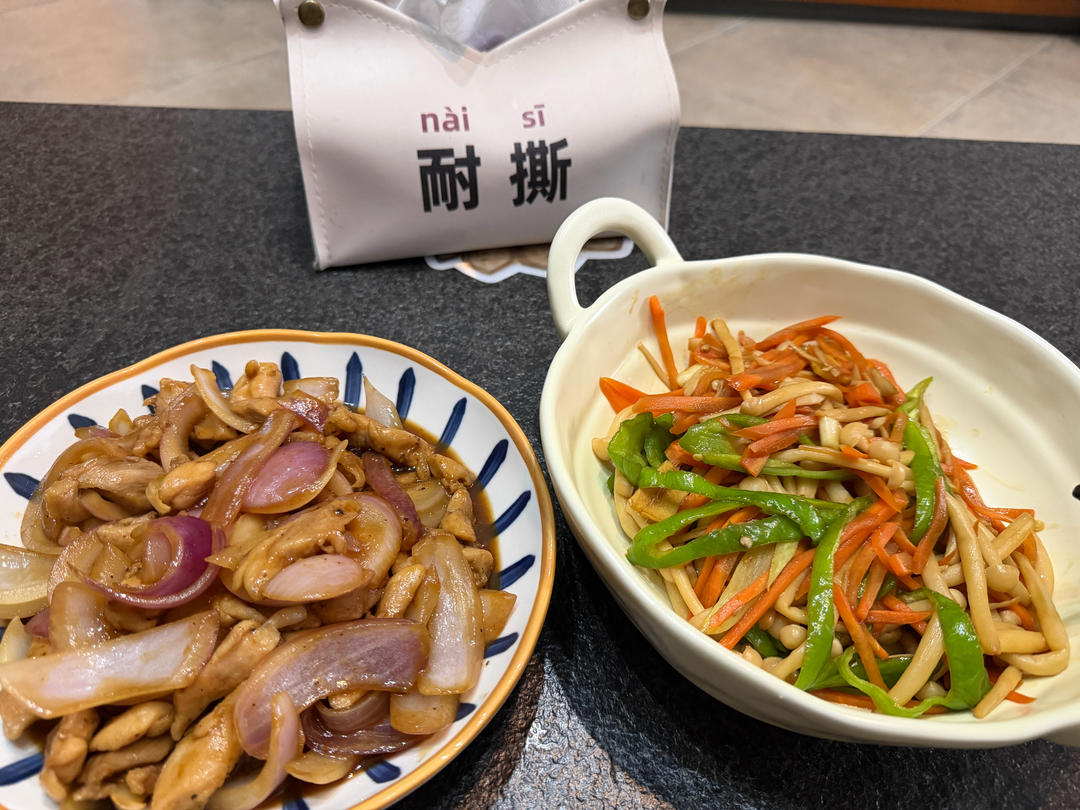 素炒白玉菇