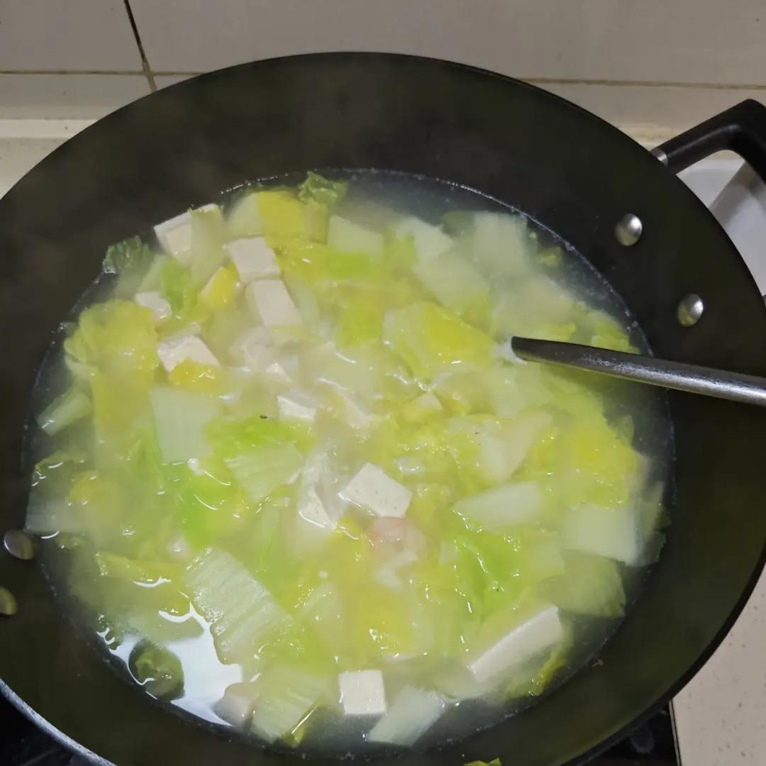 虾仁豆腐白菜汤