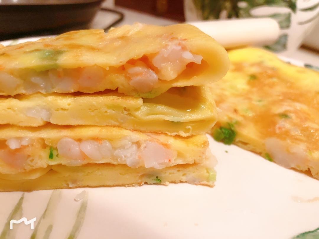 虾仁鸡蛋饼