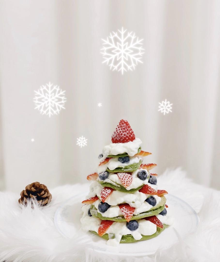 ‼️无需烤箱🌟好吃不胖的圣诞松饼蛋糕🎄