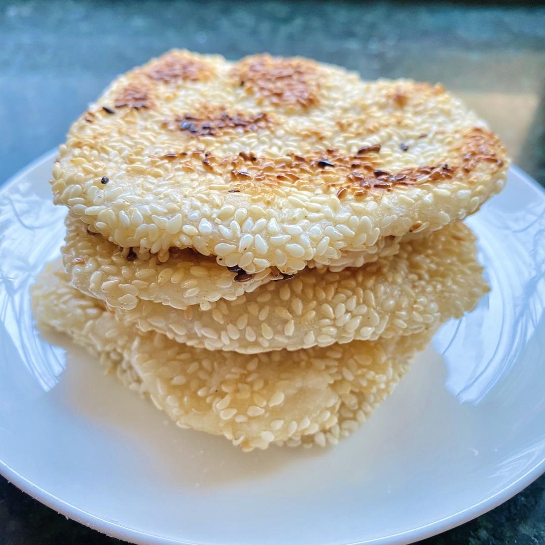 芝麻糯米饼（超级简单）