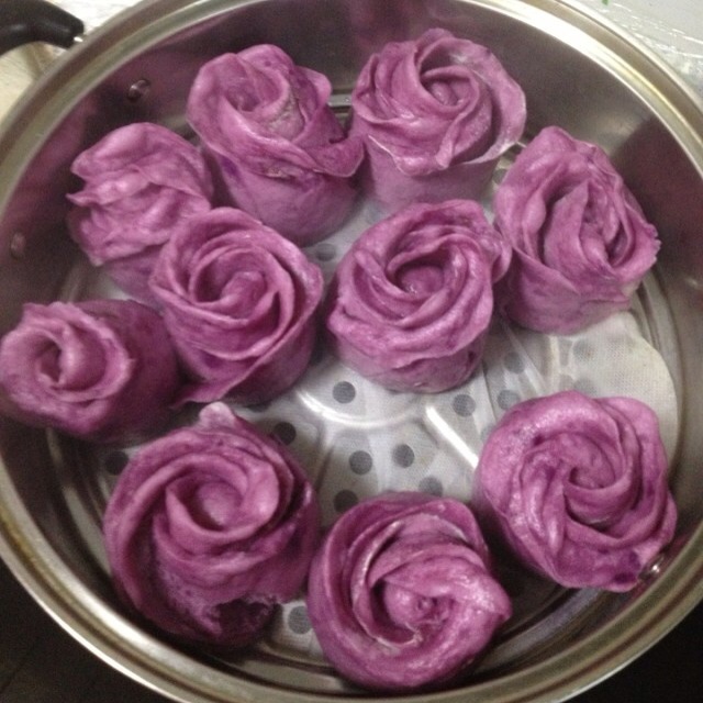 紫薯玫瑰花馒头